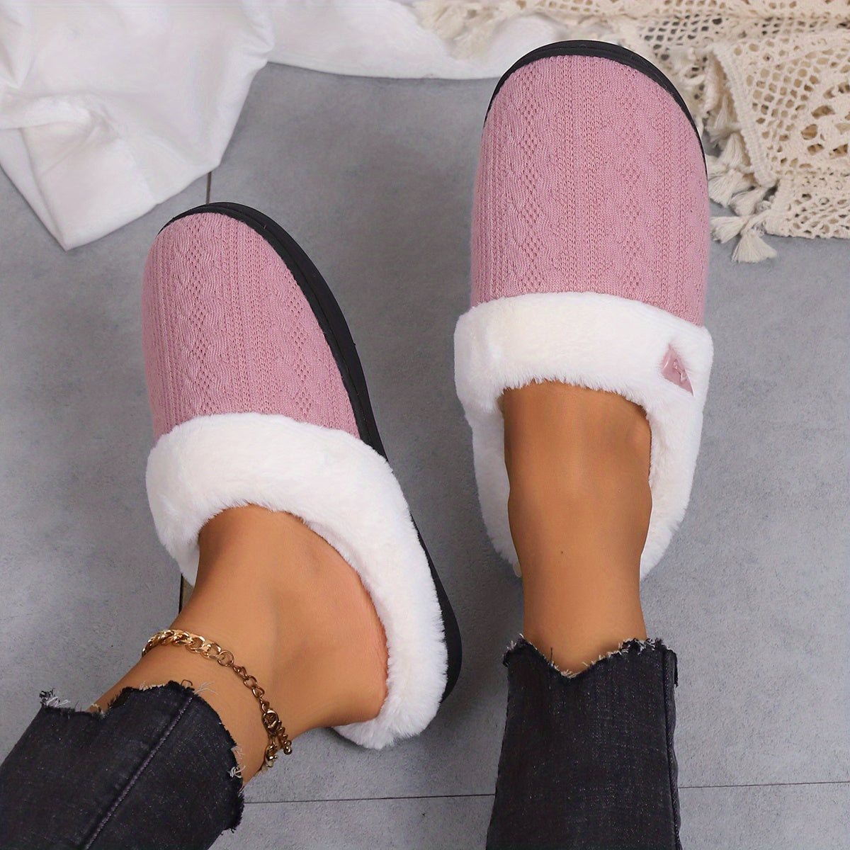 Fluffy Slippers Luxurious Plush Indoor Slides