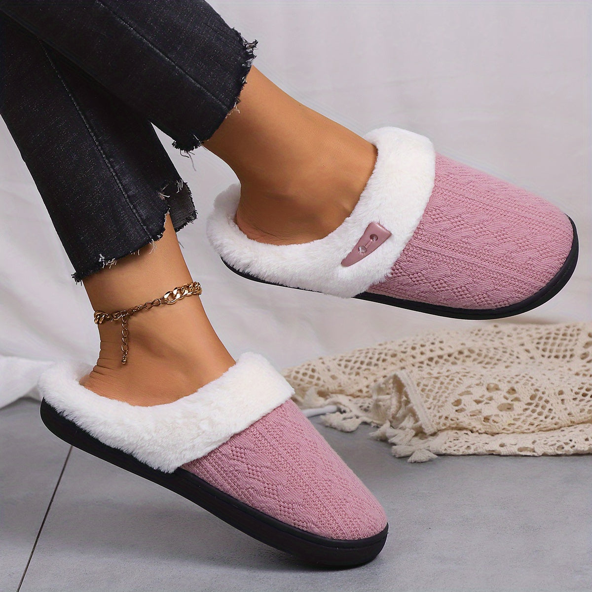 Fluffy Slippers Luxurious Plush Indoor Slides