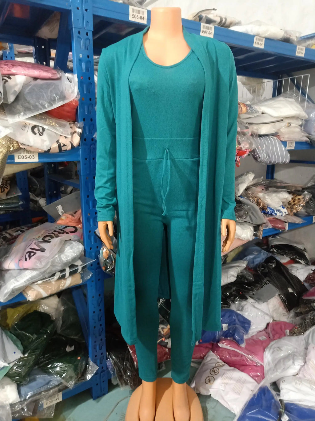 Two Piece Set Women Outfit U-Neck Sleeveless Skinny Jumpsuit set