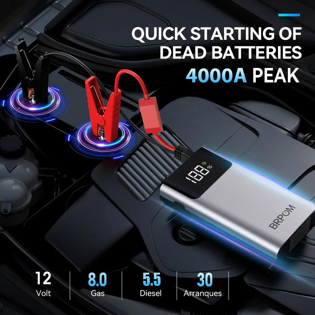 3-in-1 Portable Car Jump Starter 4000A