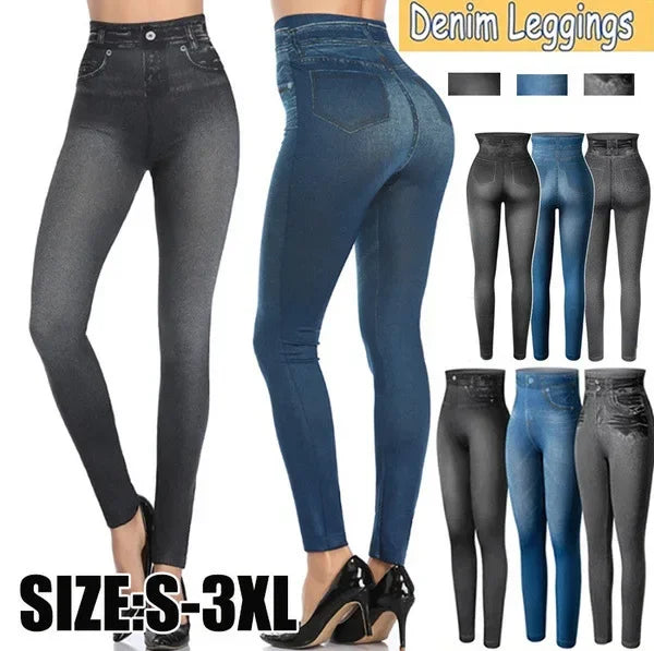 Denim-Look Leggings
