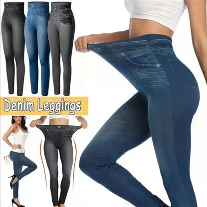 Denim-Look Leggings