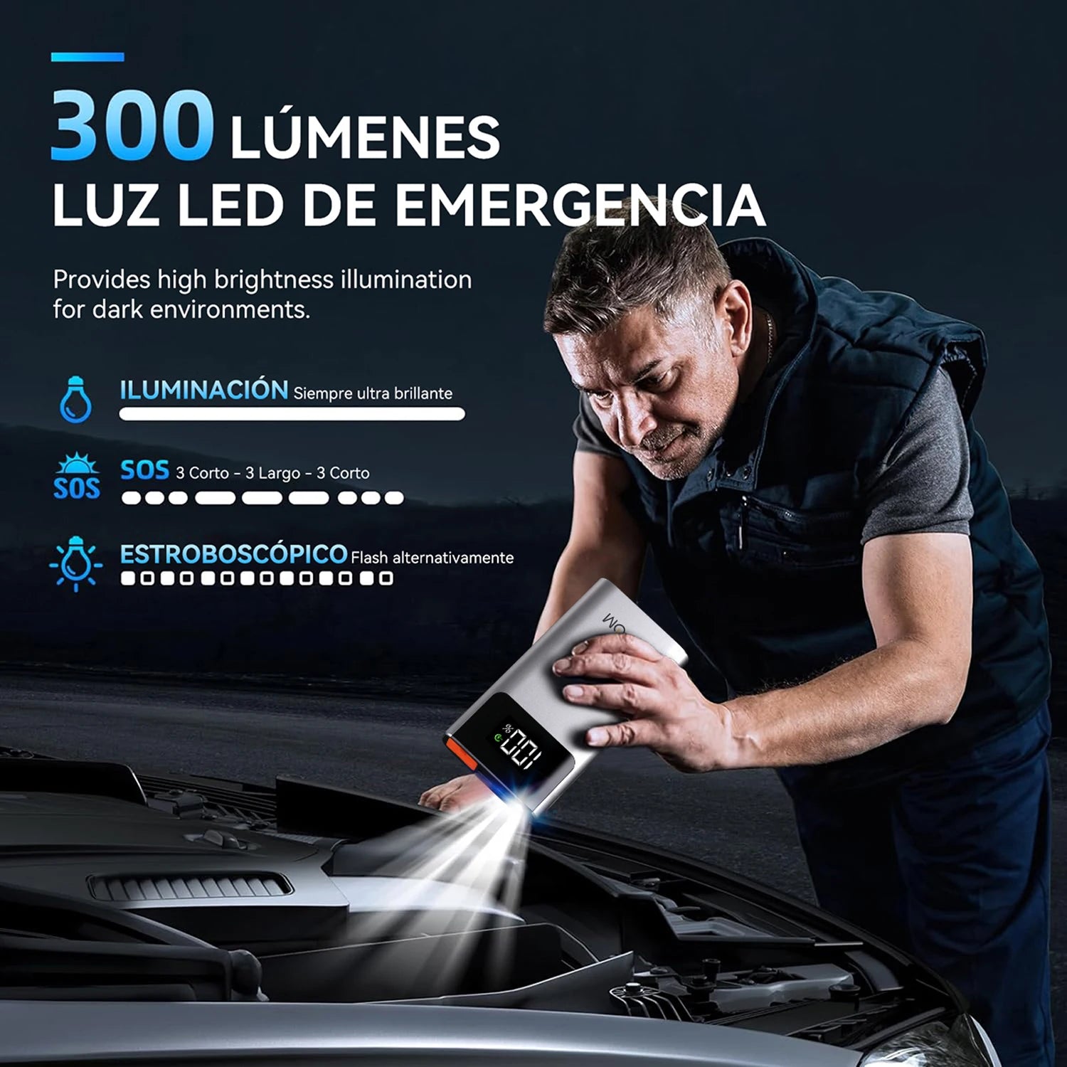 3-in-1 Portable Car Jump Starter 4000A