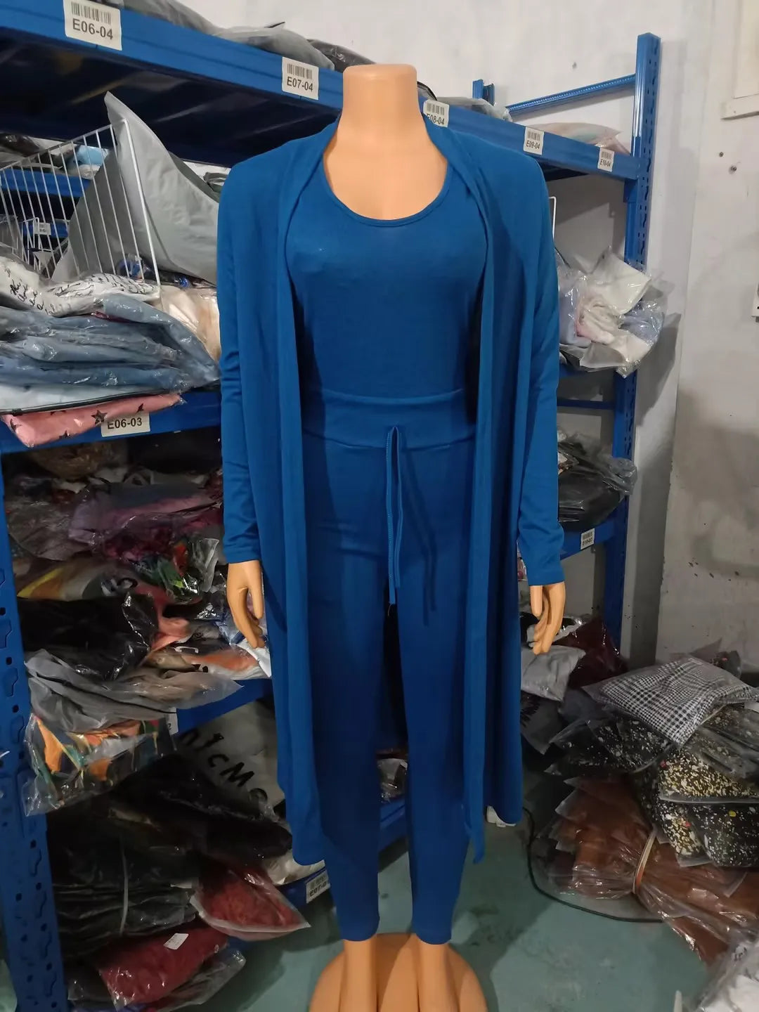 Two Piece Set Women Outfit U-Neck Sleeveless Skinny Jumpsuit set