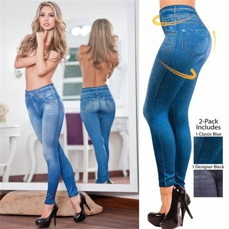 Denim-Look Leggings