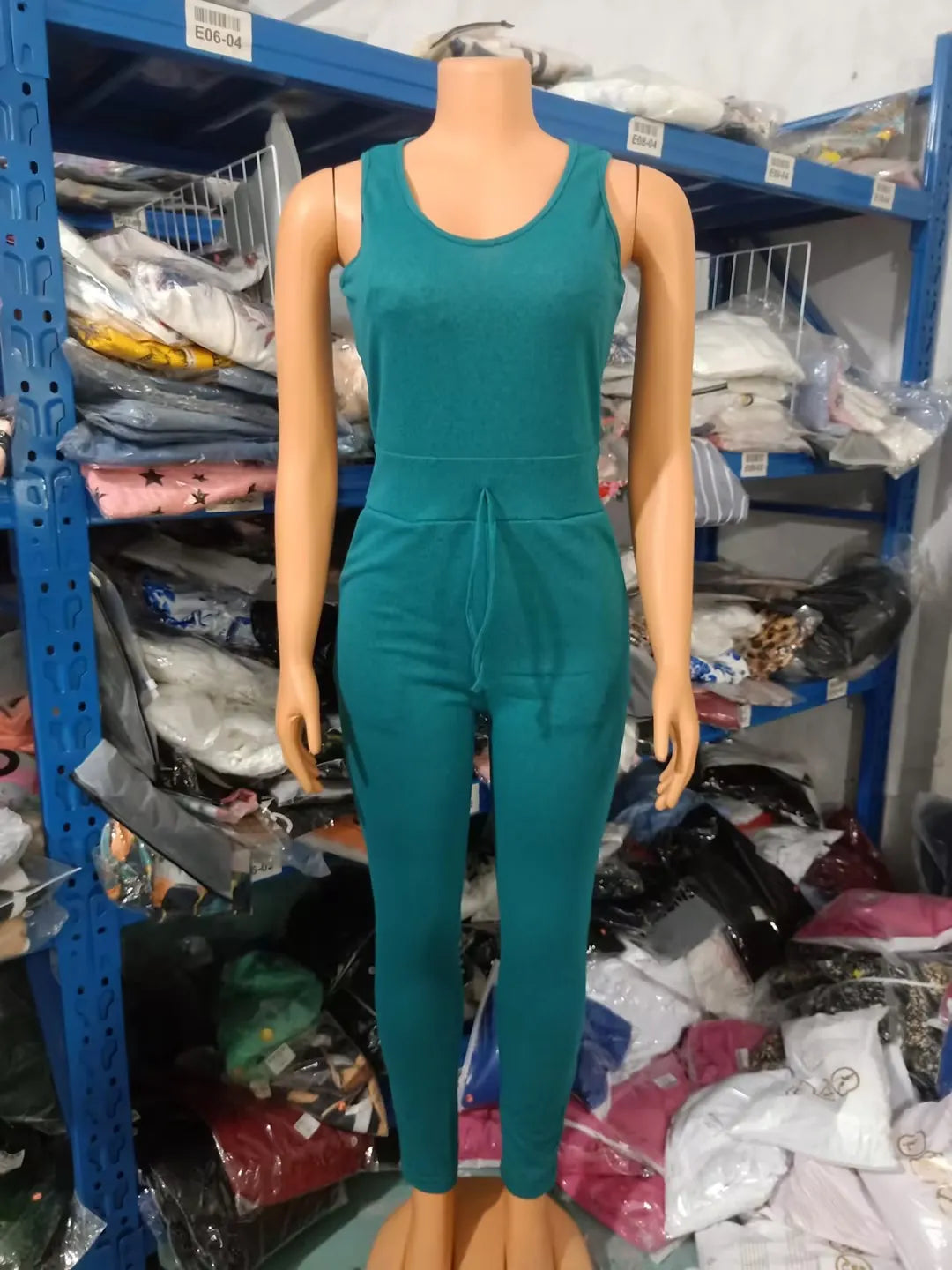 Two Piece Set Women Outfit U-Neck Sleeveless Skinny Jumpsuit set